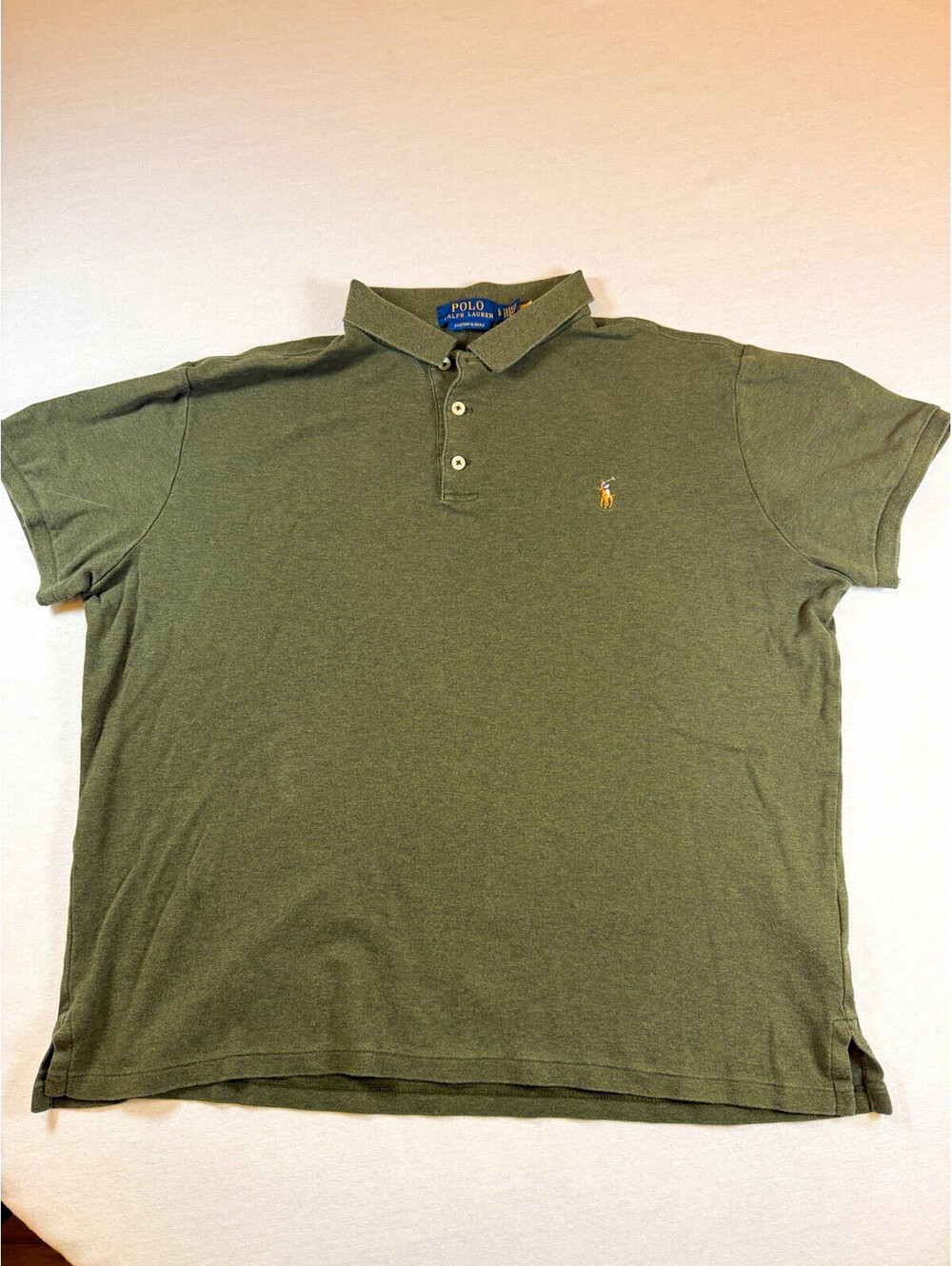 Lot of 2 Polo Ralph Lauren Polo Shirts Black Olive Green